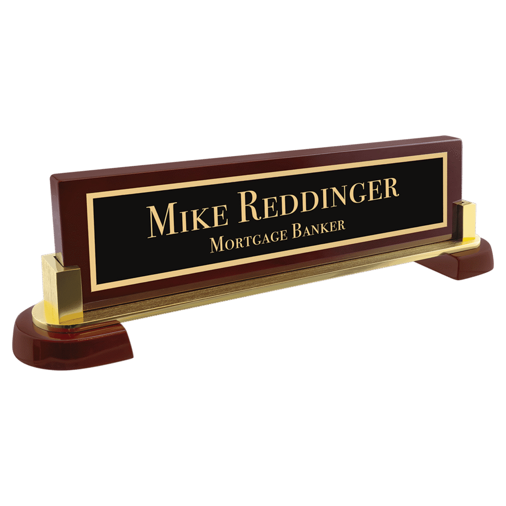 Rosewood Piano Finish and Metal Name Bar.